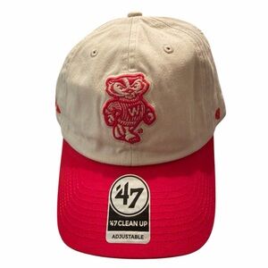 ’47 Brand Wisconsin Badgers Hat Adjustable Clean Up NCAA